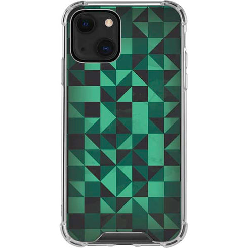 Black & Green iPhone 14 Clear Case